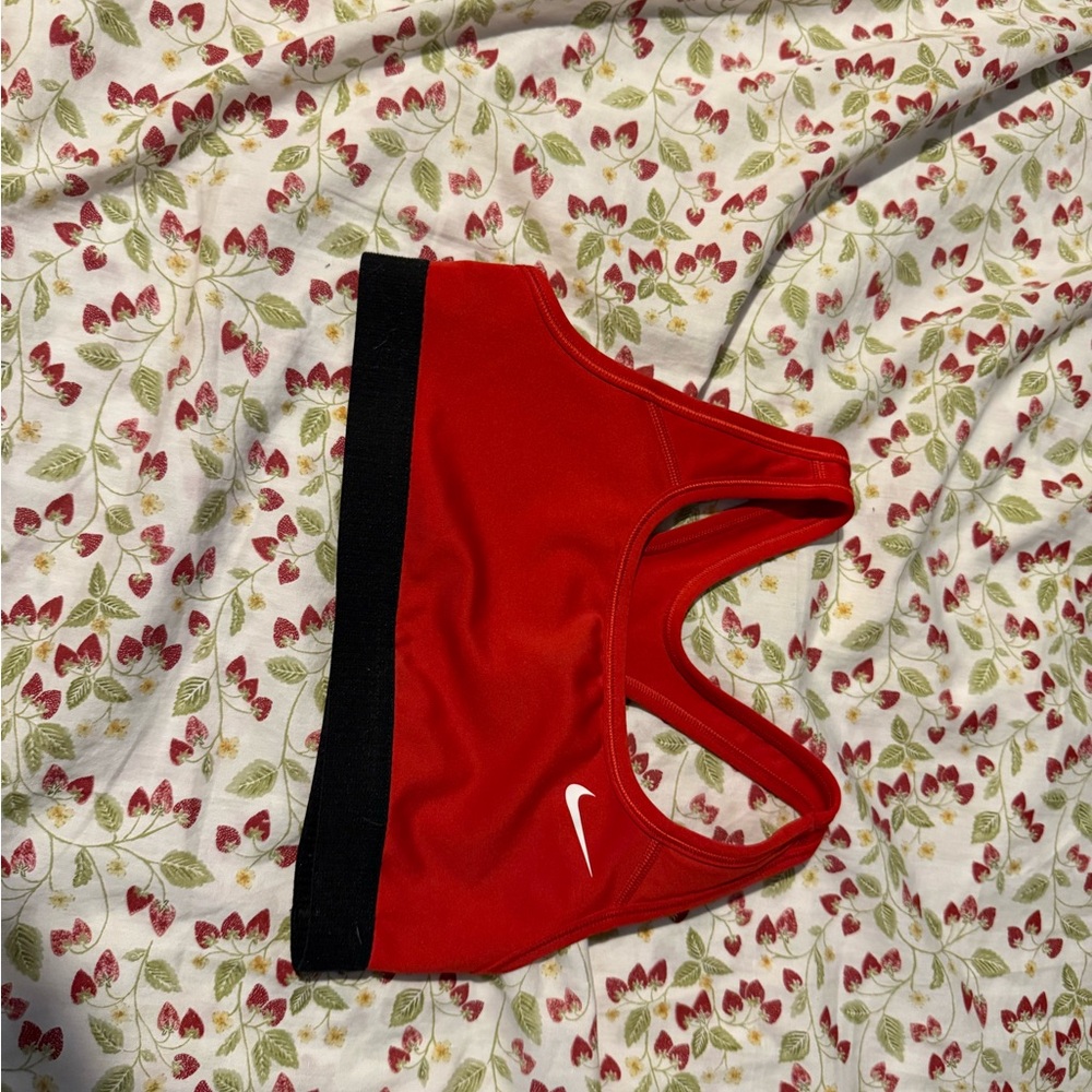 Nike Red and Black Swim Top